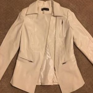 TOV White Faux Leather Jacket